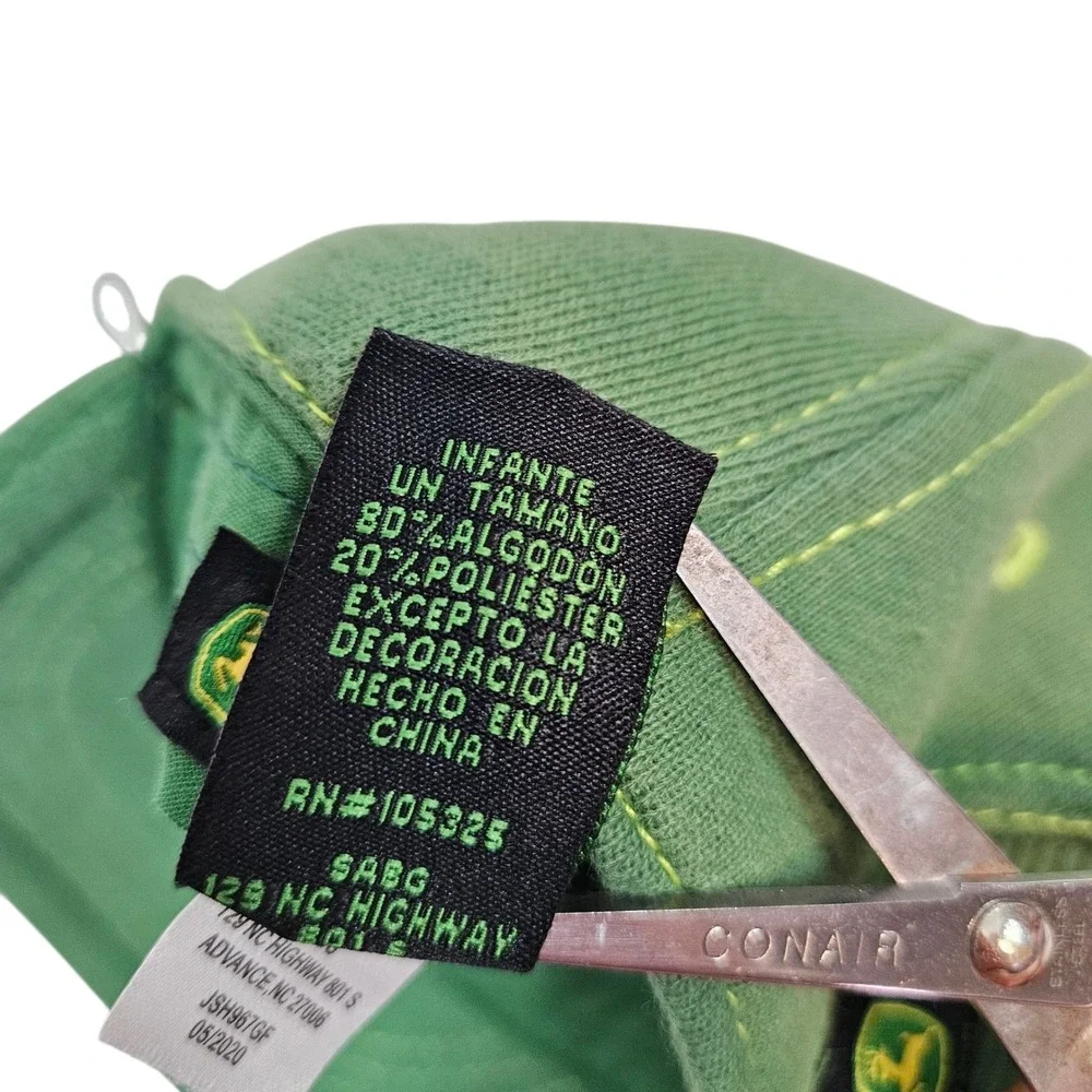 John Deere Kids Green Tractor Baseball Cap Infant Toddler Hat Cotton Blend